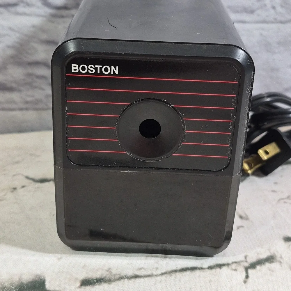 Boston Electric Pencil Sharpener Model 18 Desktop Cord 296A Red Black